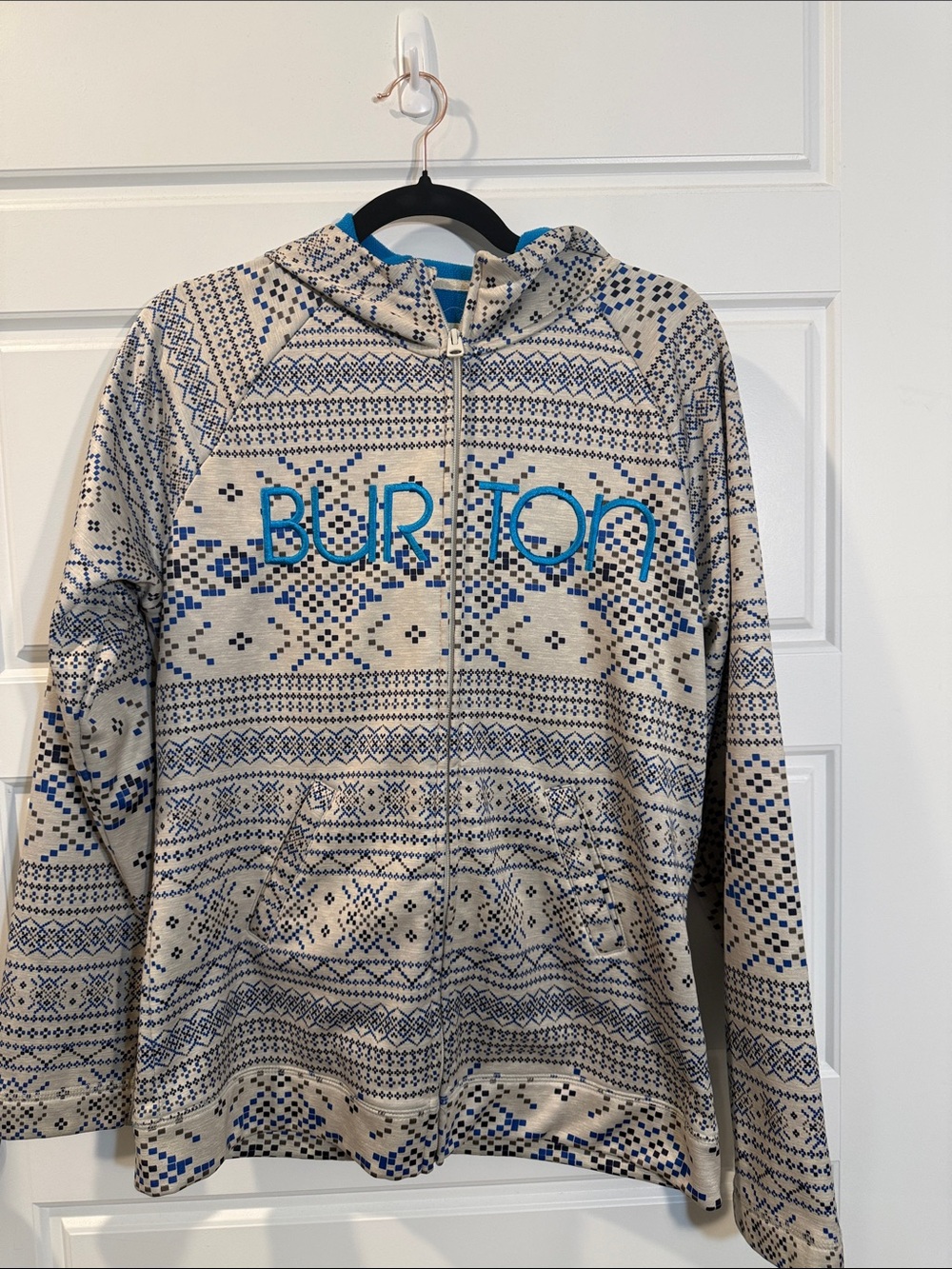 Burton Peak Hoodie Full Zip Women’s  Colombo Blue Spell Out XL